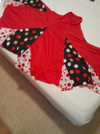 Falda Flamenca roja lunares