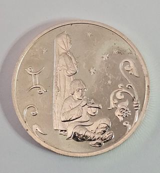 Russia  2 Roubles 2005 Gemini argento 
