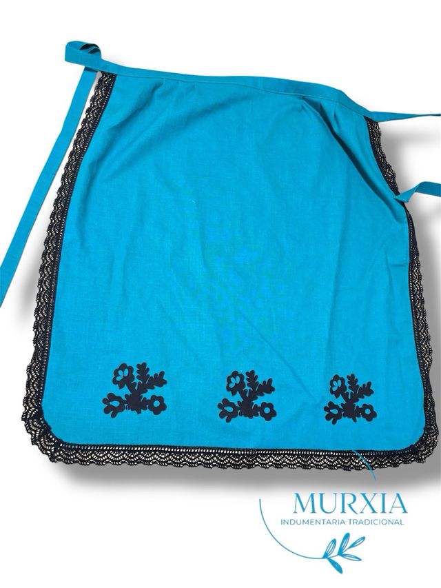 Delantal huertana azul y beige