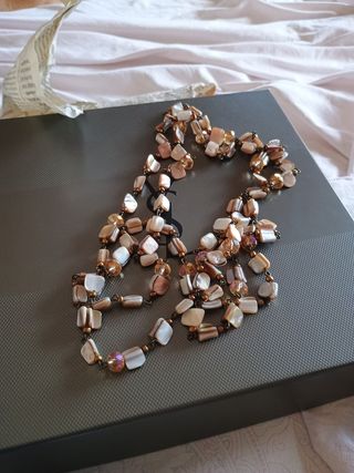 Collana vintage madreperla beige