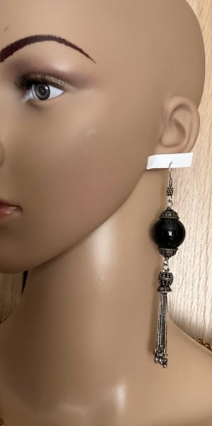 Orecchini Agata Nera Argento