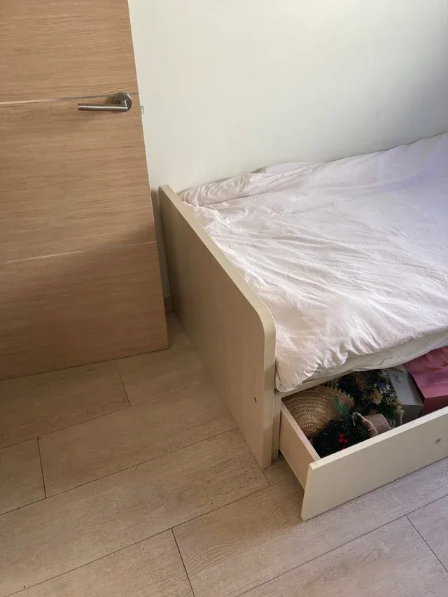 llit infantil 190x90 de fusta massissa i calaixos 