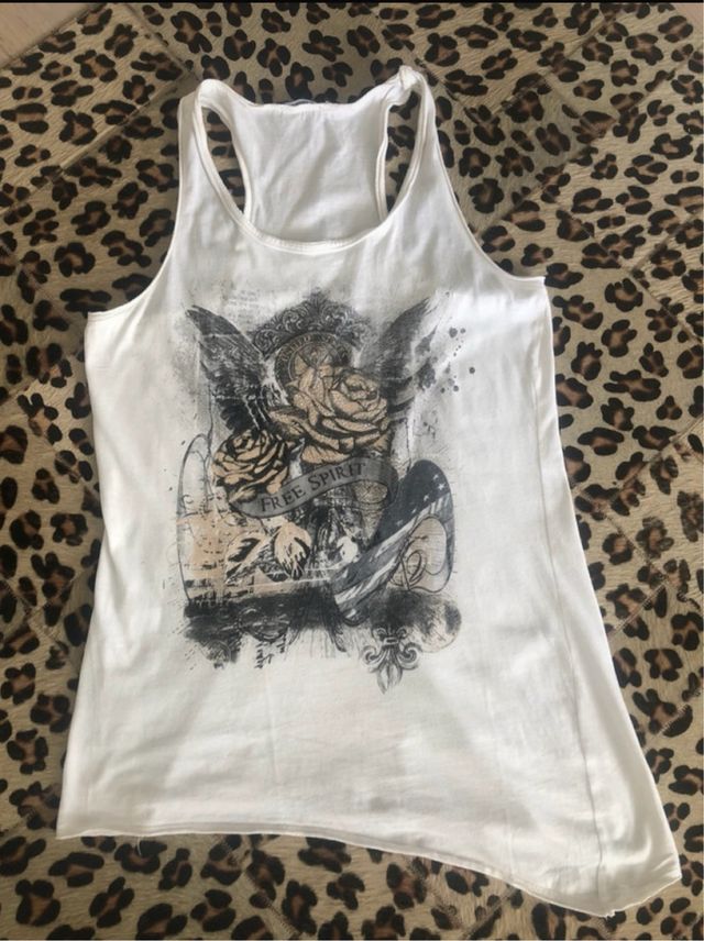 Canotta bianca asimmetrica