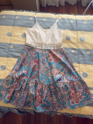 Vestido Shein verano - Blanco y Verde Agua