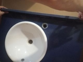 Encima lavabo Roca + Silestone azul