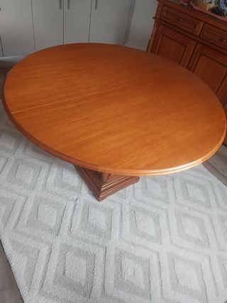 Mesa redonda extensible madera