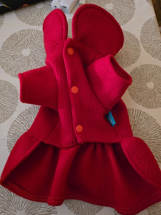 Vestido rojo perrito navideño