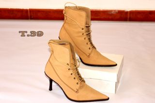 Botines beige mujer Talla 39. Usado. Buen estado.