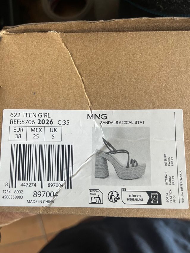 Zapatos cuña esparto marrones