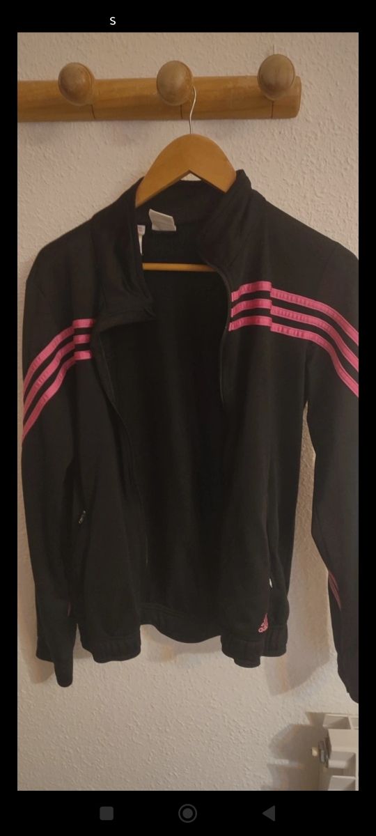 Sudadera Adidas negra y rosa - Talla S