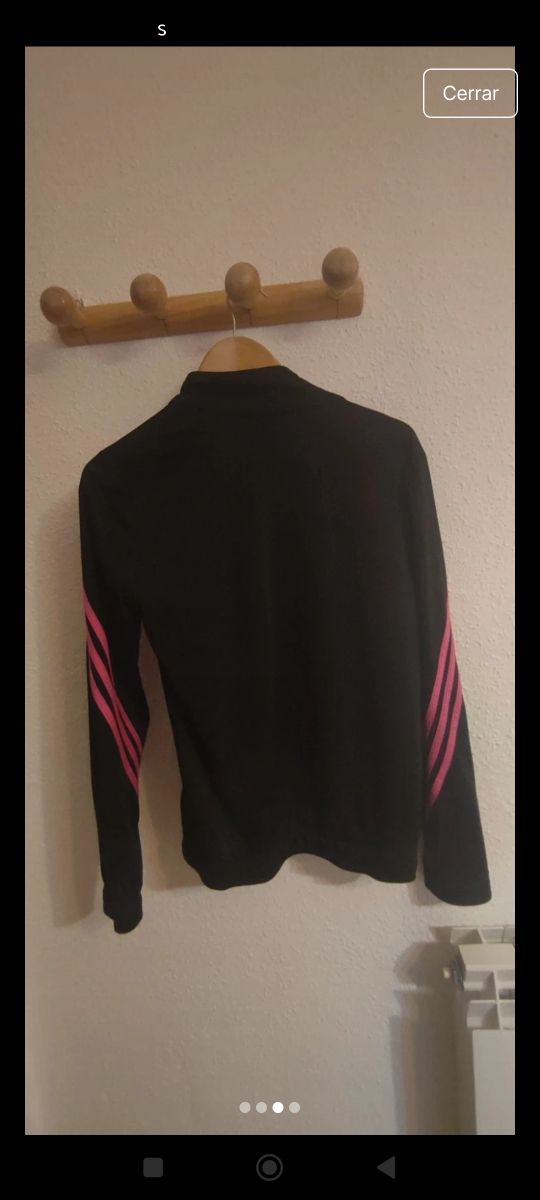 Sudadera Adidas negra y rosa - Talla S
