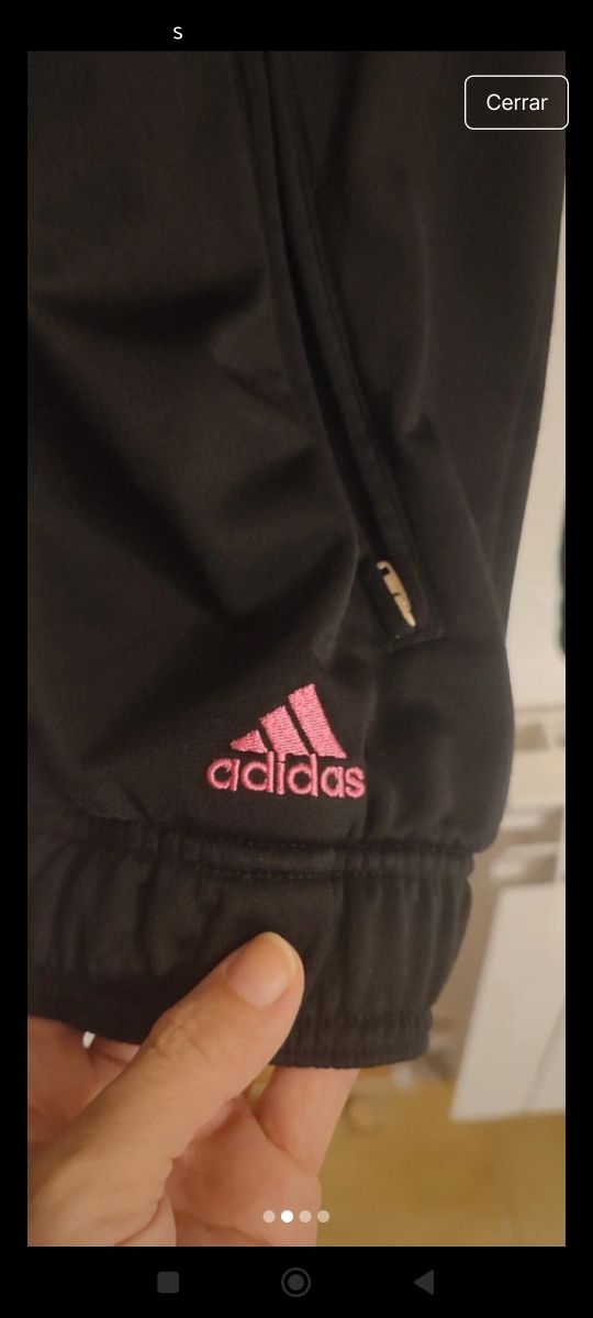 Sudadera Adidas negra y rosa - Talla S
