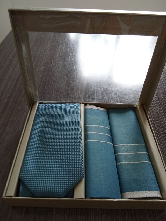Corbata y pañuelo | Azul