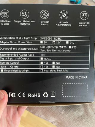 Tira LED TV Sync Retroiluminación Tele 100-110’
