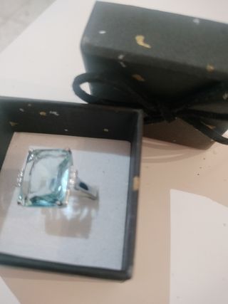 Anillo Aguamarina Plata