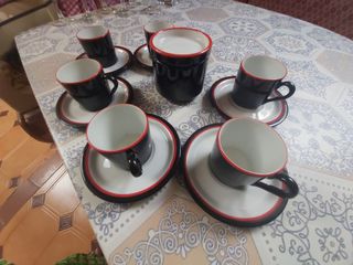 Juego café porcelana 6 tazas