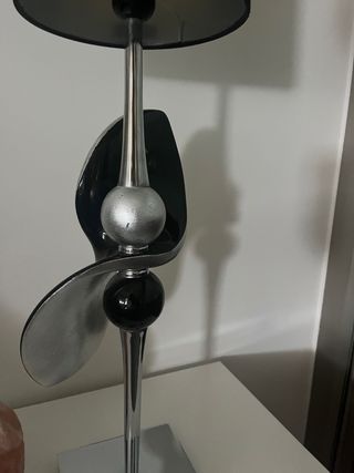 2 lámparas mesa - negro, plata
