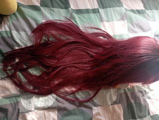 Peluca larga roja