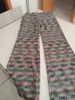 Pantaloni Zampa Zig Zag Multicolor