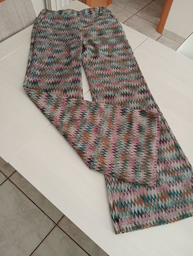 Pantaloni Zampa Zig Zag Multicolor