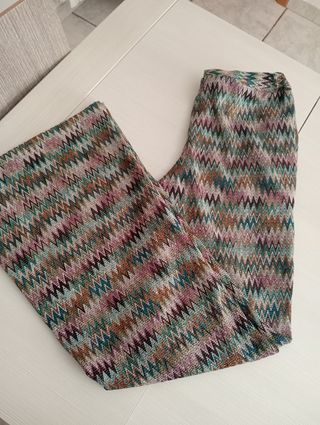 Pantaloni Zampa Zig Zag Multicolor
