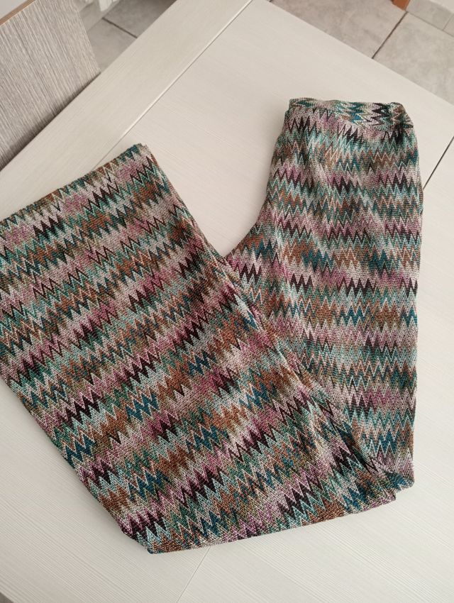 Pantaloni Zampa Zig Zag Multicolor