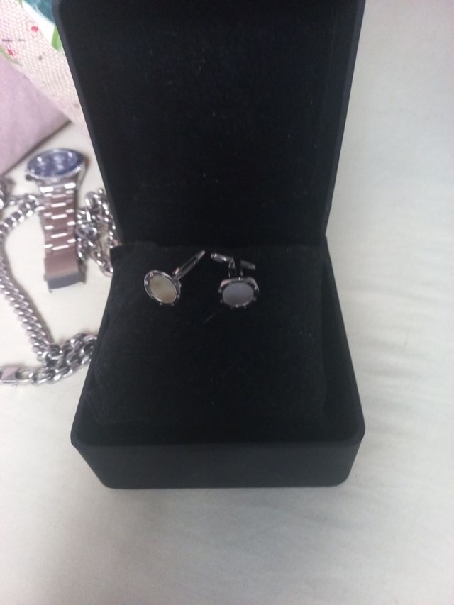 Gemelos color plata y perla nuevos