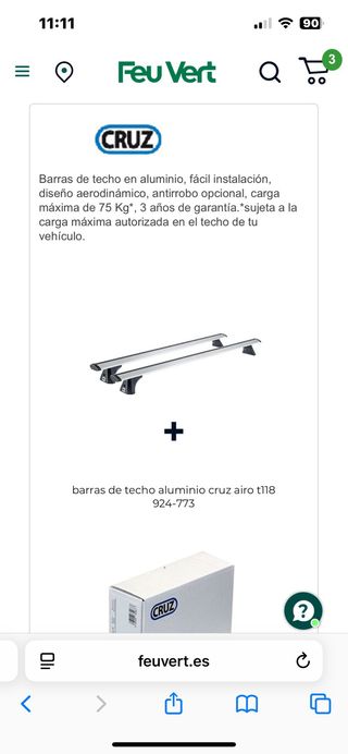 Baca Cruz de Aluminio
