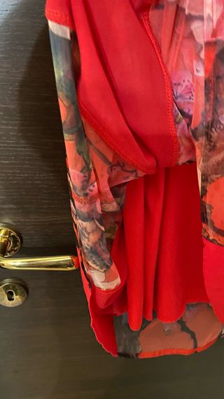Vestito lungo rosso floreale