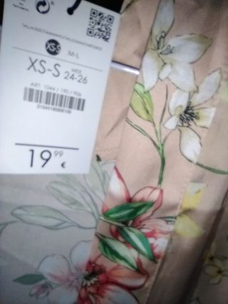 Kimono Bershka beige floral