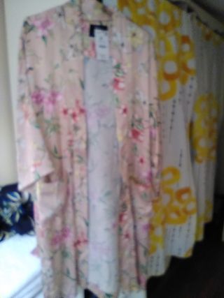 Kimono Bershka beige floral