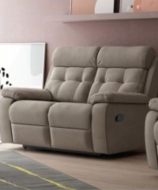 Sofá relax beige 2 plazas