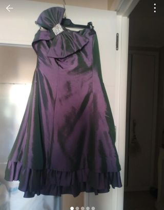 Vestido fiesta - verde y morado
