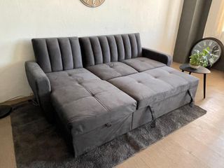Sofá cama chaise longue gris