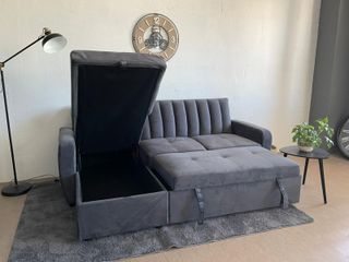 Sofá cama chaise longue gris
