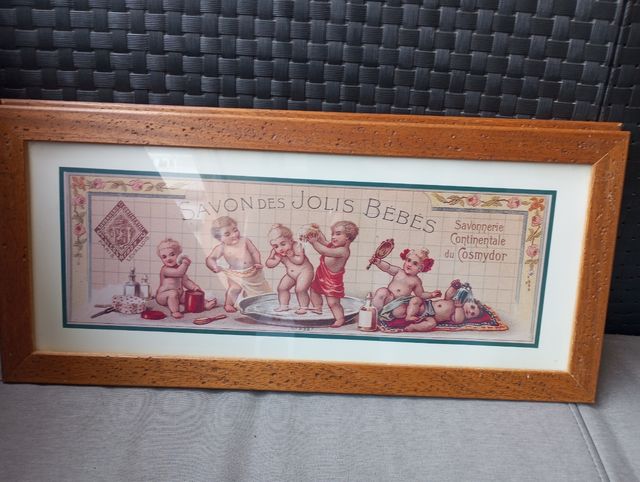 2 Cuadros Vintage Bebés Jabón