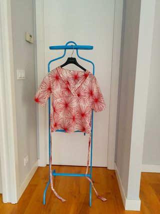 Blusa japonesa - roja y beige