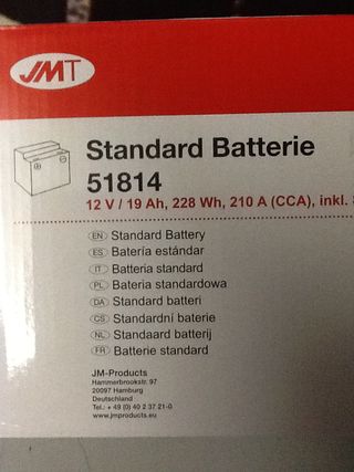 BATERIA YB10L-A2 / JMB10L-A2 - 12V 11 Ah. - OFERTA