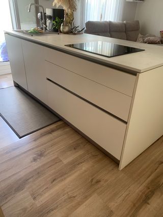 Conjunto mesa isla cocina - madera metal