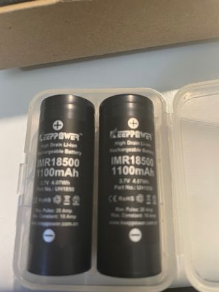 2 Batterie IMR18500 1100mAh