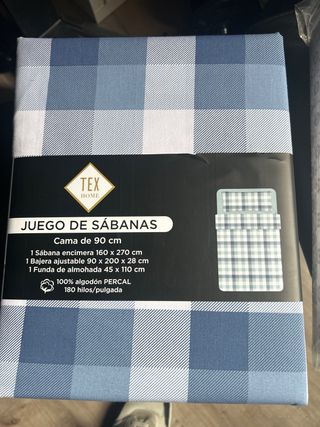 2 JUEGOS de Sábanas de cama 90cm 100% algodón