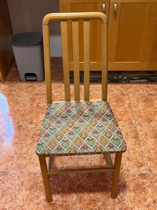 Silla madera vintage multicolor