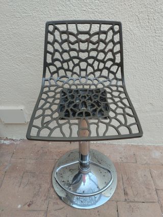 2 Taburetes cocina grises metal
