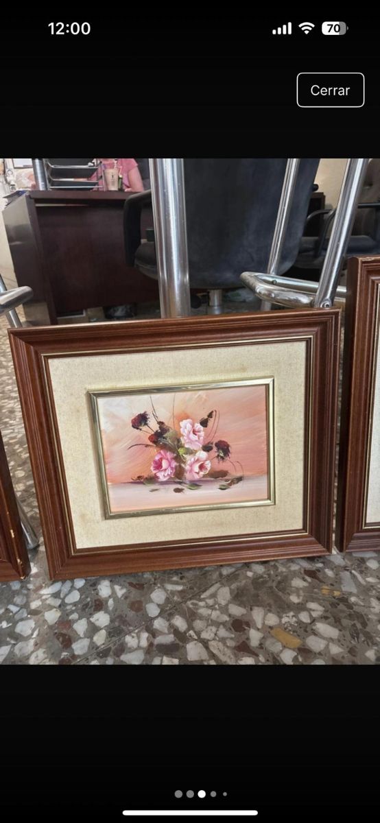 3 Cuadros - Flores y paisaje