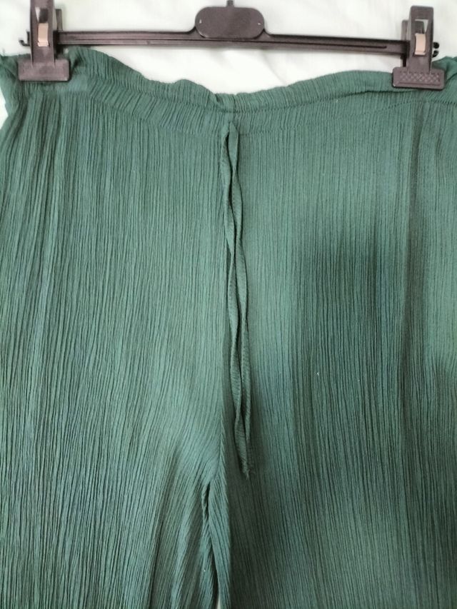 Pantalón Verde - Pantalones Anchos