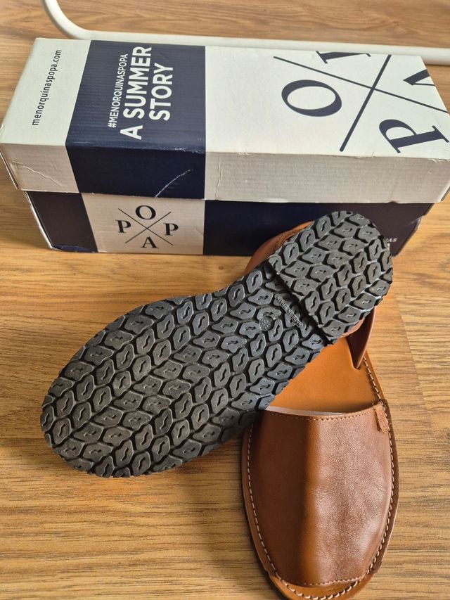 Menorquinas Popa Marrón Piel Talla 38