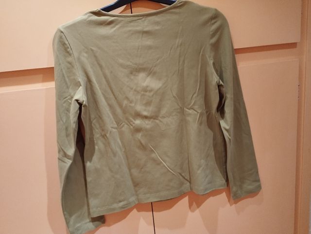 Jersey manga larga verde oliva talla 38
