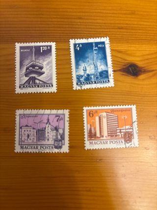 Sellos Magyar Posta - 4 unidades
