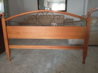 Cabecero cama matrimonio madera - marrón