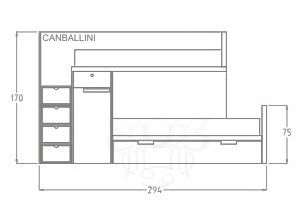 Literas 3 camas y almacenaje
